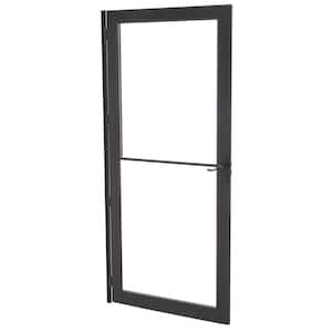 36 in. x 80 in. 3000 Series Black Right-Hand Self-Storing Easy Install Storm Door with Oil-Rubbed Bronze Hardware