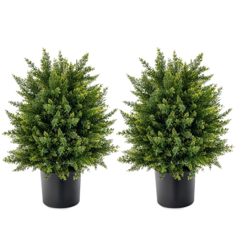URUSHI-TREE　常盤（ＴＯＫＩＷＡ）ツリー型 置物 2個セット Costway 22 in. Artificial Cedar Topiary Ball Tree 2-Pack Faux