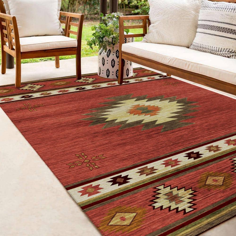 Sonora Spice Flat Woven Chenille 9' x 12' Area Rug