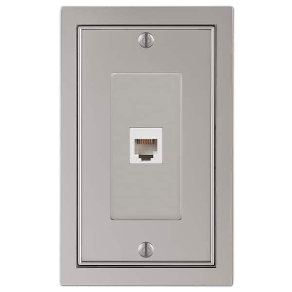 AMERELLE Averly 1 Gang Phone Metal Wall Plate - Satin Nickel