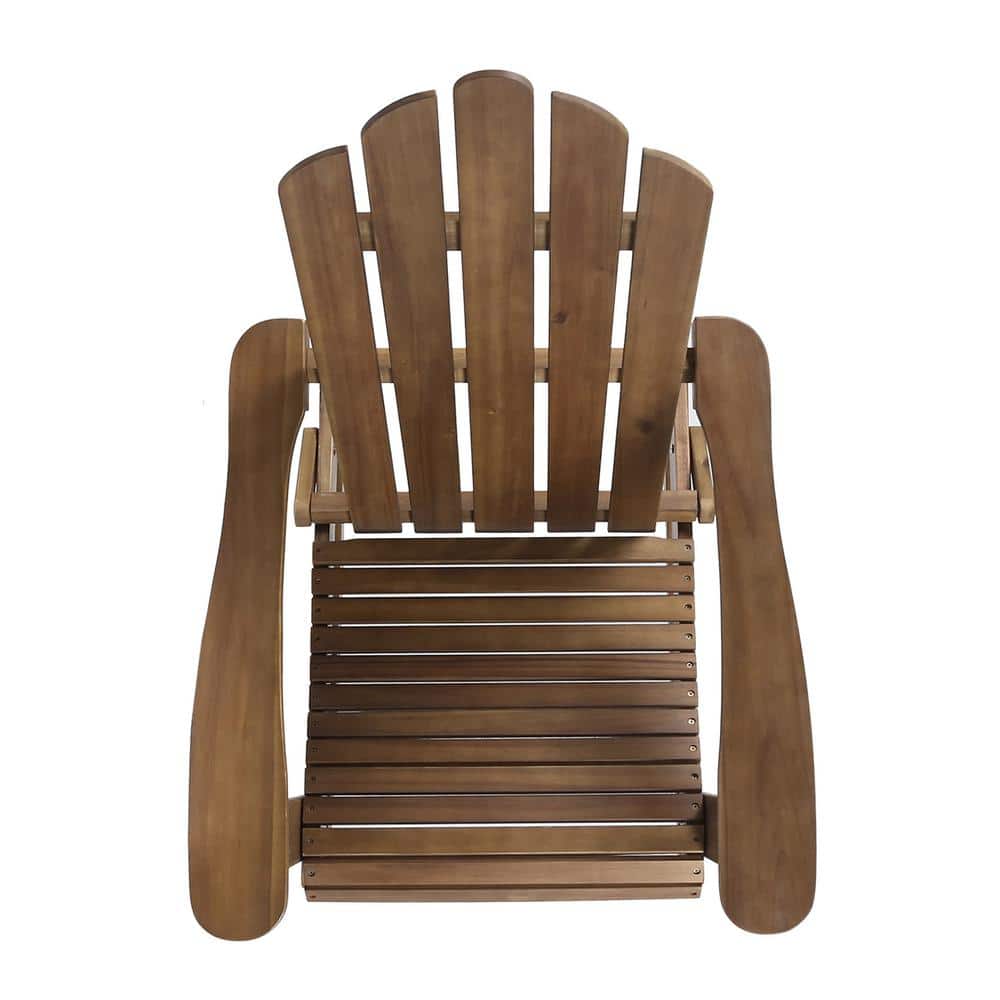 Cara Dark Brown Acacia Wood Adirondack Rocking Chair