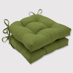 Solid 16 in. x 15.5 in. Outdoor Dining Chair Cushion in Green (Set of 2)