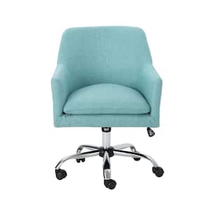Johnson Mid-Century Modern Blue Fabric Adjustable Home Office Chair with Wheels