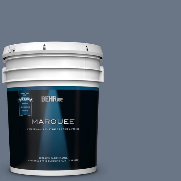 BEHR MARQUEE 5 gal. #UL240-4 Lunar Shadow Satin Enamel Exterior Paint and Primer in One