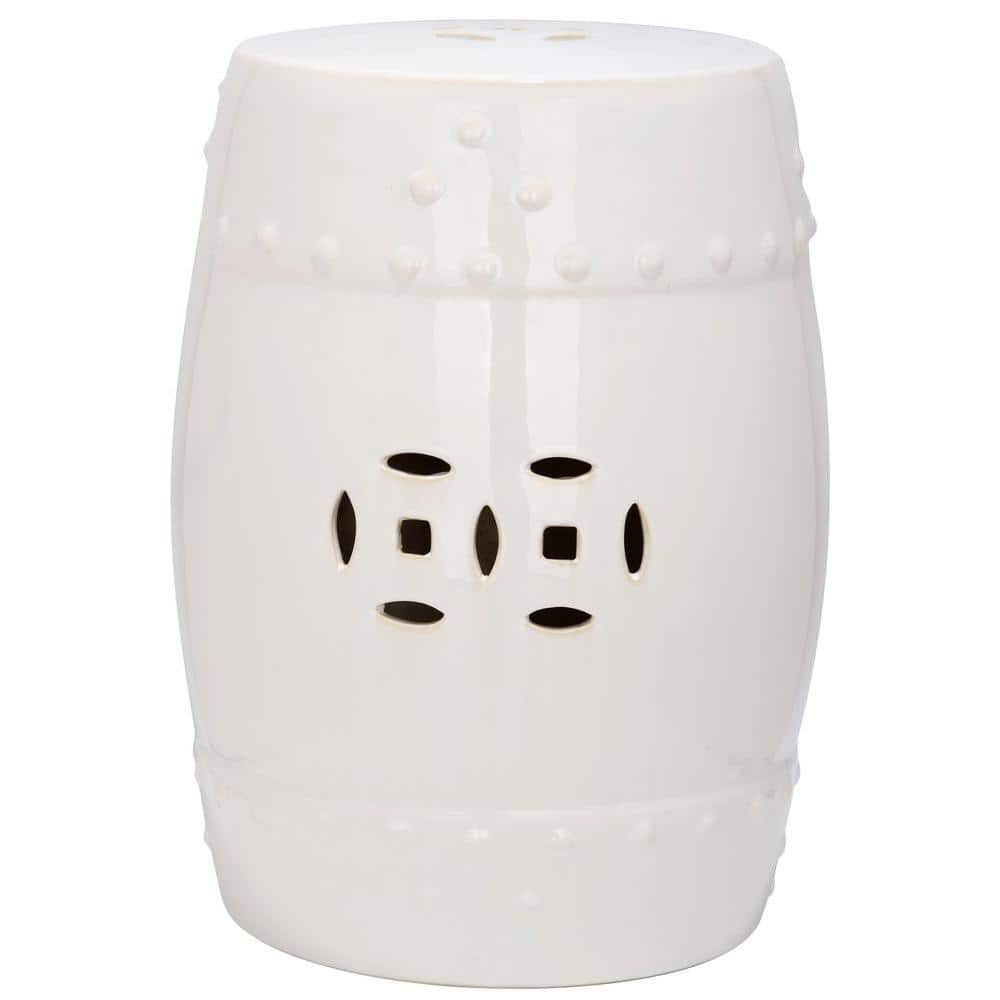 SAFAVIEH Modern Ming Cream Ceramic Garden Stool ACS4516B The Home Depot