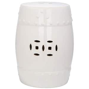 Modern Ming Cream Ceramic Garden Stool