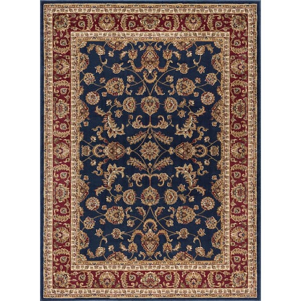 Tayse Rugs Sensation Border Navy 11 ft. x 15 ft. Indoor Area Rug