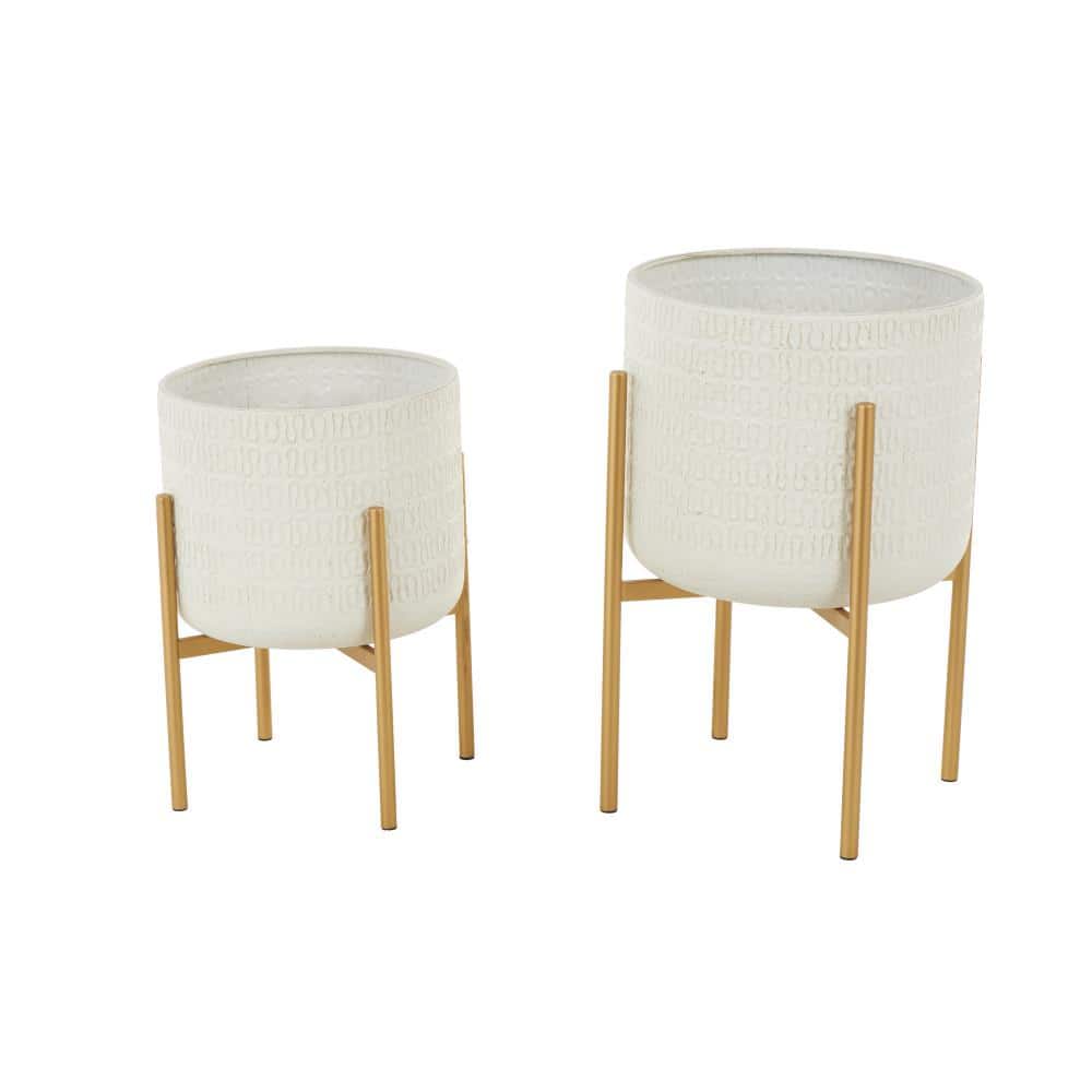 21 in., and 17 in. Large White Metal Dome Planter with Gold Stand (2-Pack) price history on PriceWatchPro
