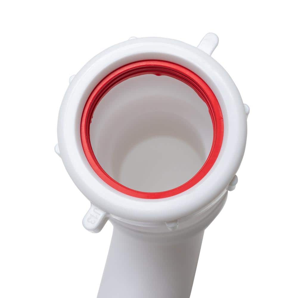 White Polyethylene Flexible P-Trap for Sink Drain