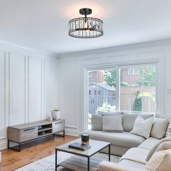 living room semi flush lighting