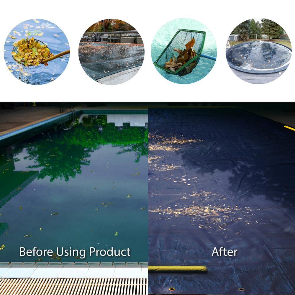 Navy Blue Heavy Duty Rectangular Pool Cover with Overlap