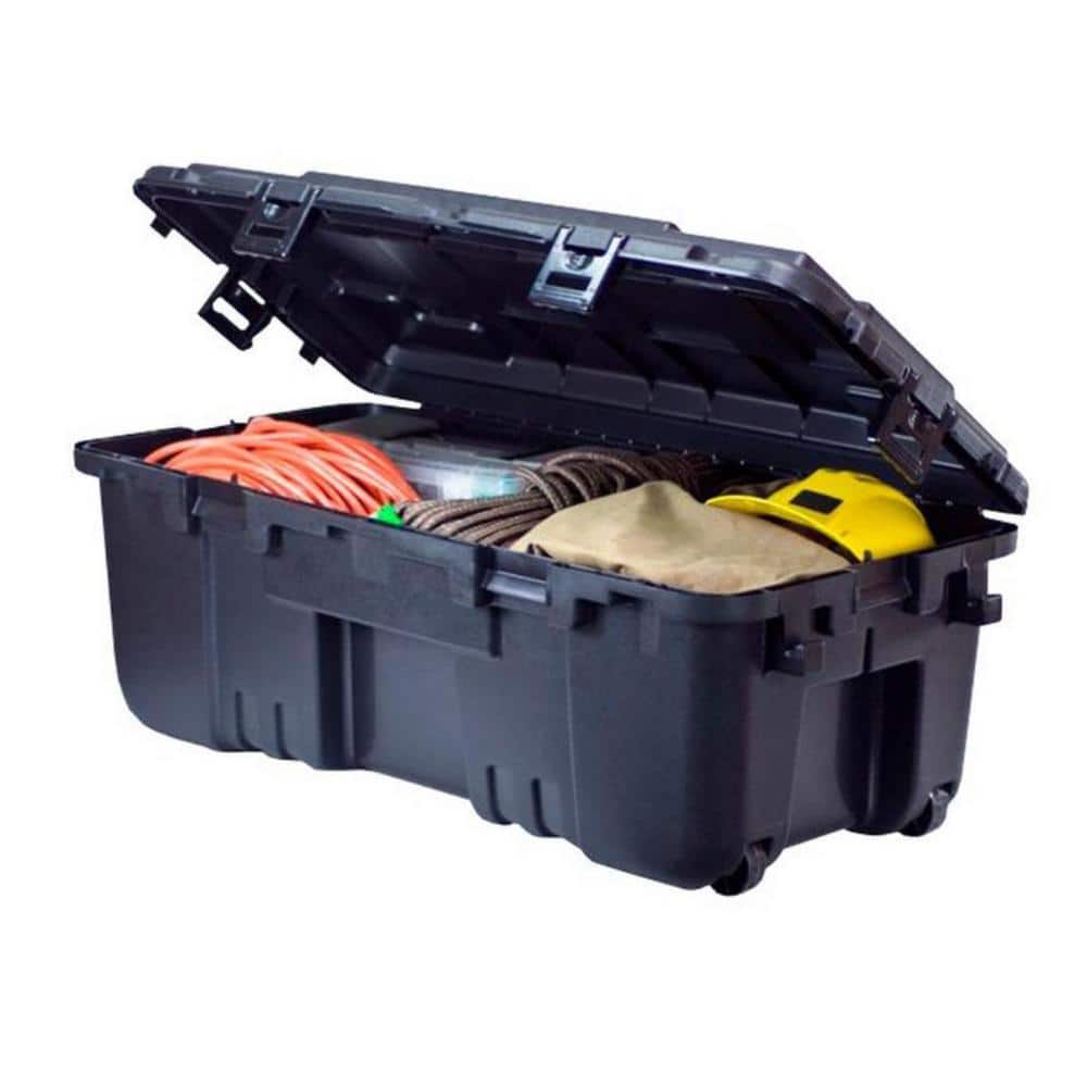 BE@BRICK bfhnnnv Plano 27-Gal. Hinged Storage Box in Black 181973 - The Home