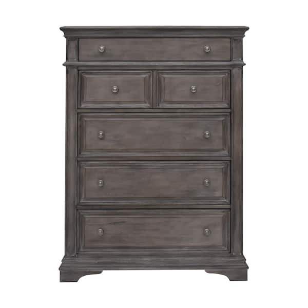 Steve Silver Highland Park 5-Drawer Driftwood Chest of Drawer (40 in. Depth x 19 in. Width x 56 in. Height)