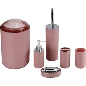 Bathroom Accessories Set 6-Piece Pink