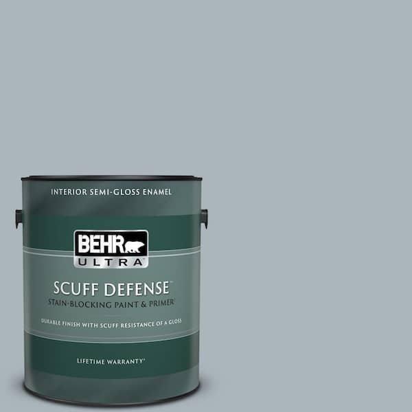 BEHR ULTRA 1 gal. #N490-3 Shaved Ice Extra Durable Semi-Gloss Enamel Interior Paint & Primer