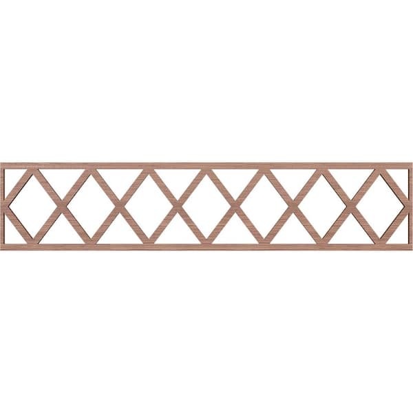 Ekena Millwork Wolford Fretwork 0.375 in. D x 46.75 in. W x 10 in. L Walnut Wood Panel Moulding