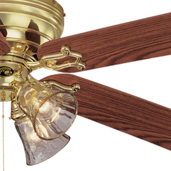 Hampton Bay Ceiling Fan Light Kit 52 Inch LED Indoor Polished Brass 5 Blade 