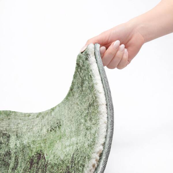 Dream Shag Premium Machine Washable Abstract ADS592 Green 2 ft. x 3 ft. Accent Rug