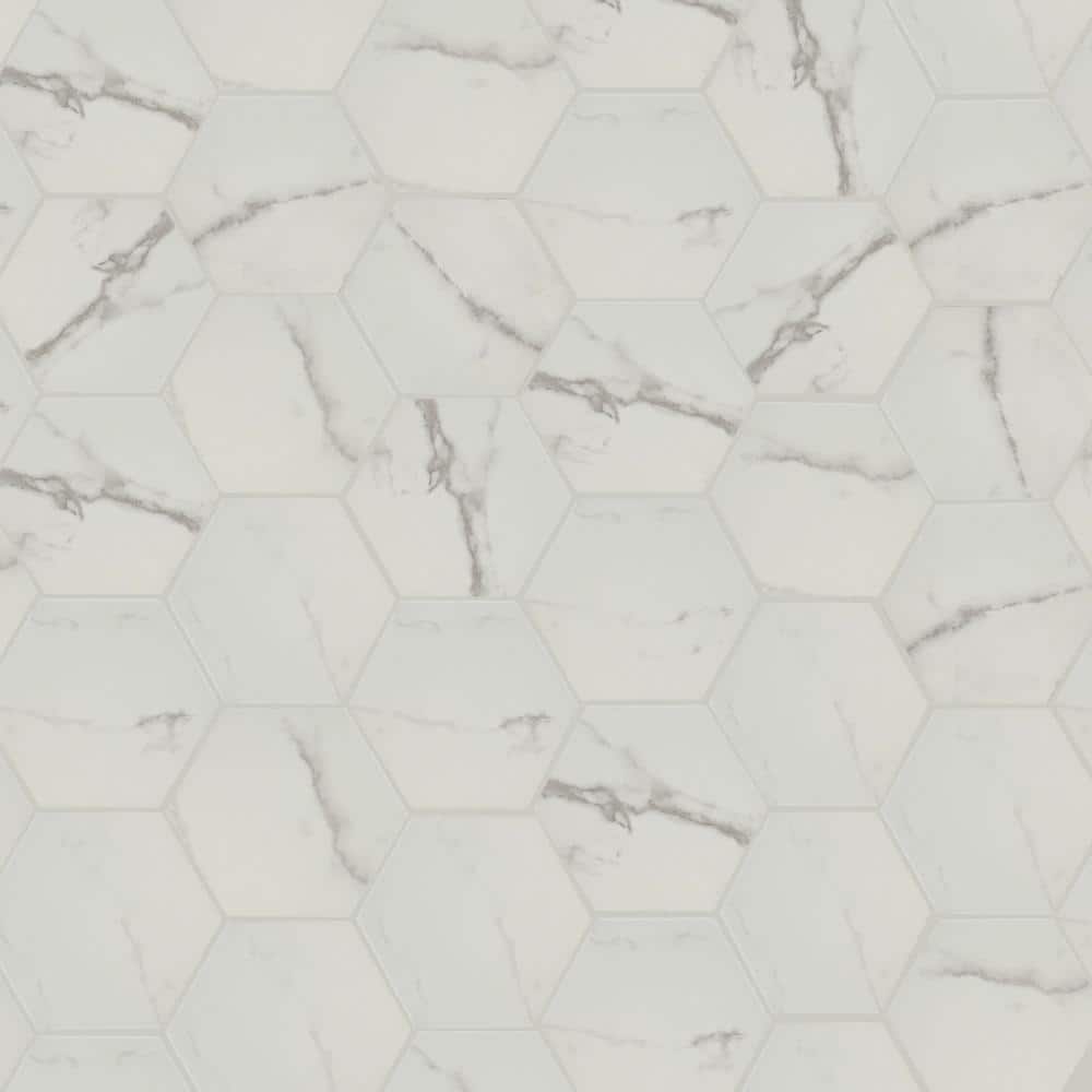Hensly Marbello 9 in. x 10 in. Matte Porcelain Marble Look Floor and Wall Tile (6.89 sq. ft./Case) price history on PriceWatchPro