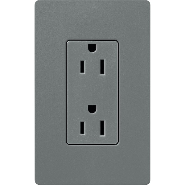Claro 15 Amp Duplex Outlet, Slate (SCR-15-SL)