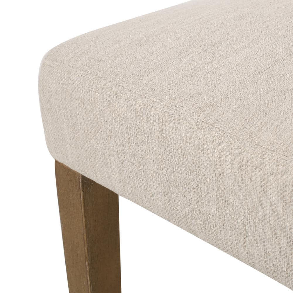 Beige and Weathered Brown Upholstered Rubberwood Parsons Side Chair Set