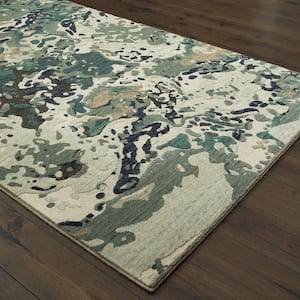 Matthew Blue/Grey 6 ft. x 9 ft. Abstract Area Rug