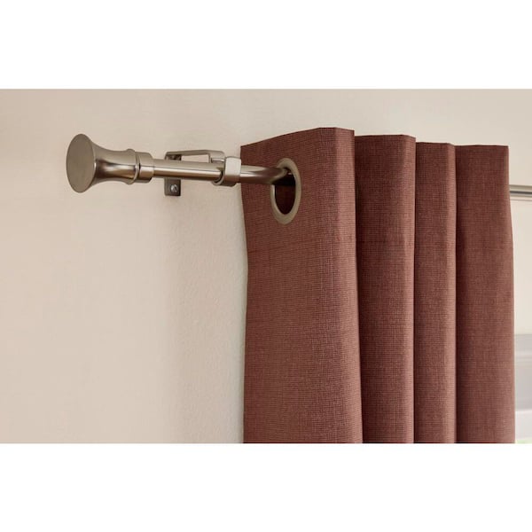 36 in. - 66 in. Telescoping 3/4 in. Curtain Rod Kit in Brushed Nickel with Trumpet Finial