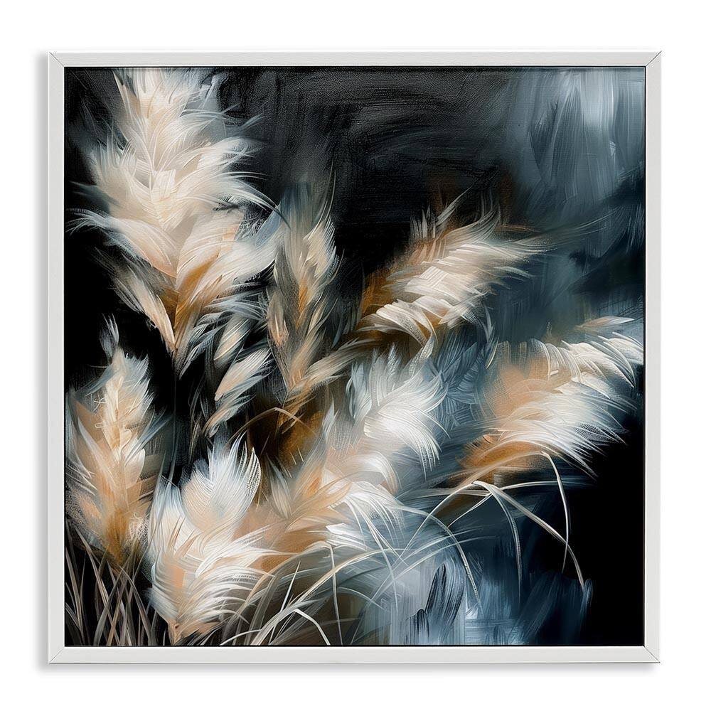 Feathery Windblown Wheat by Raymond Powers White Framed Nature Giclee Art Print 12 in. x 12 in. price history on PriceWatchPro