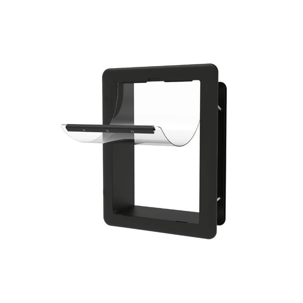 Hakuna Pets 6.7 in. x 9.5 in. Essential Small Pet Door for Screens, Doors & Walls, for Dogs and Cats up to 11 lbs, Black