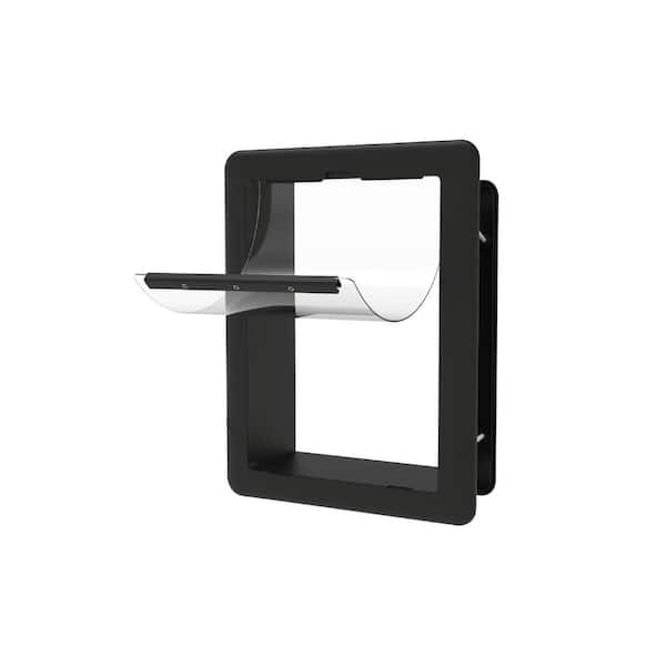 6.7 in. x 9.5 in. Essential Small Pet Door for Screens, Doors & Walls, for Dogs and Cats up to 11 lbs, Black