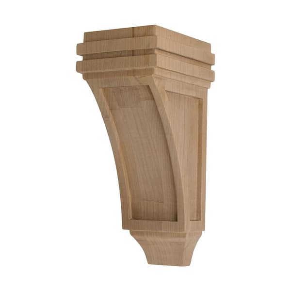 American Pro Decor 4 in. x 10 in. x 5 in. Unfinish North American Alder Wood Arts and Crafts Corbel