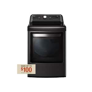 7.3 Cu. Ft. Vented SMART Electric Dryer in Black Steel with EasyLoad Door, TurboSteam and Sensor Dry Technology