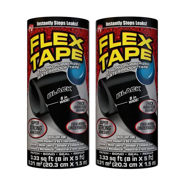 FLEX SEAL FAMILY OF PRODUCTS Flex Tape Black 8 in. x 5 ft. Strong ...