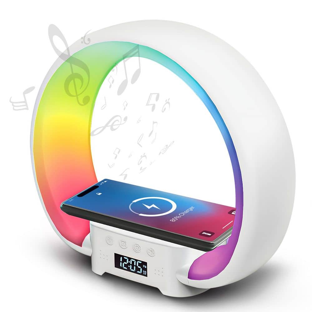8.95 in. Bluetooth Enabled White LED Desk Lamp with USB-C Port, QI Wireless Charging Pad, and Built-in Speaker price history on PriceWatchPro