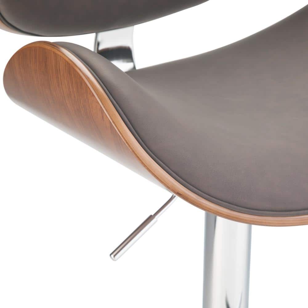 Marana Distressed Brown Faux Leather Adjustable Swivel Bar Stool
