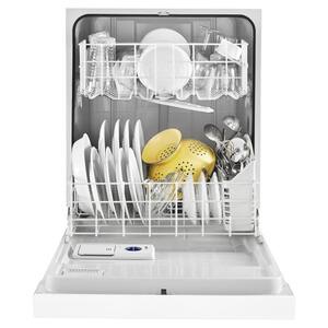 24 in. White Front Control Built-in Tall Tub Dishwasher with 1-Hour Wash Cycle, 55 dBA