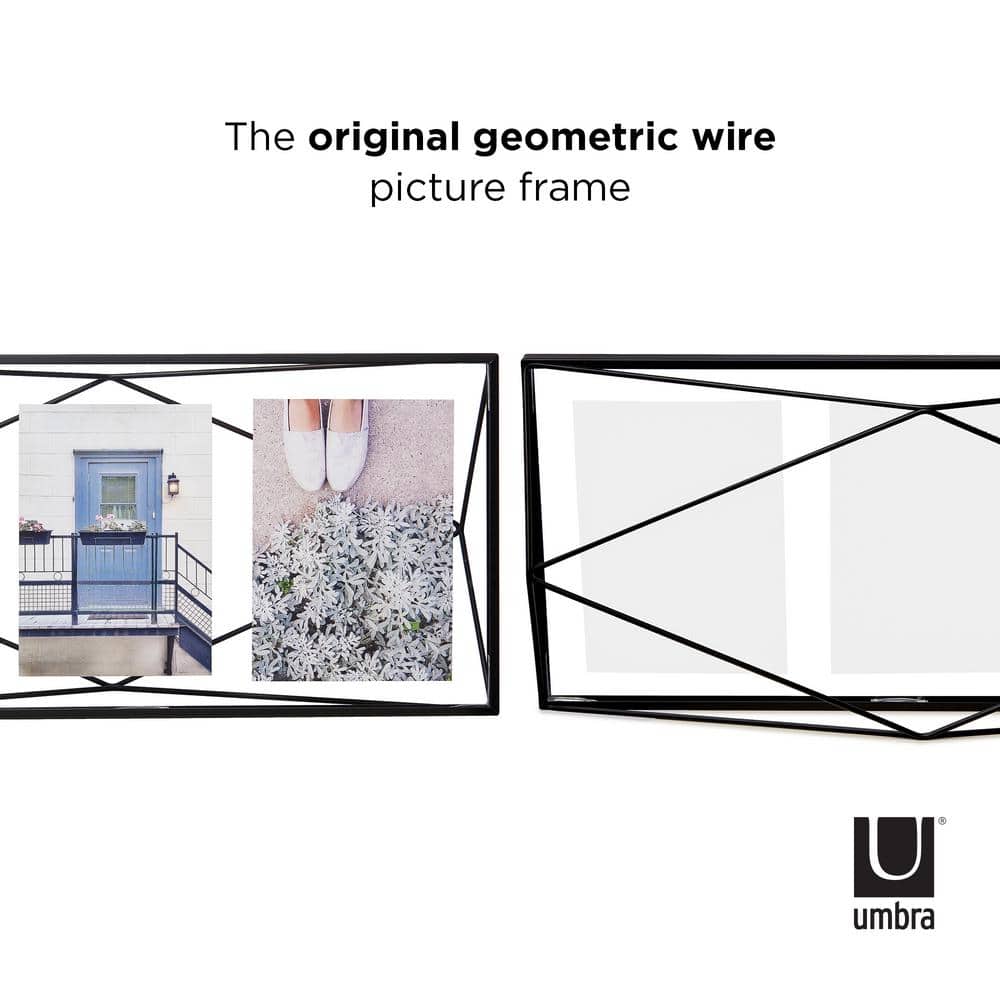 Black Geometric Wire Floating Picture Frame, 20x20