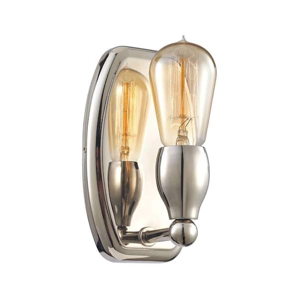 Titan Lighting Vernon 1-Light Polished Nickel Vanity Light