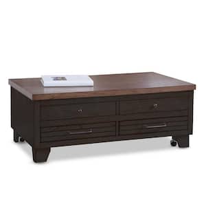 Bear Creek 46in. Brown Lift-Top Cocktail Table with Casters