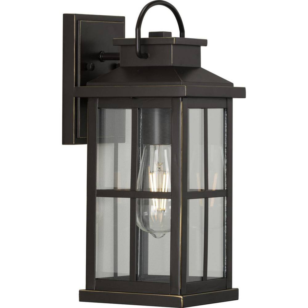 Antique Bronze Farmhouse Outdoor Wall Lantern with Clear Glass