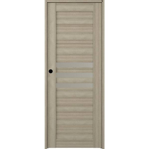 Belldinni Dome 30 in. x 83,25 in. Right-Hand Frosted Glass Shambor Solid Core Wood Composite Single Prehung Interior Door
