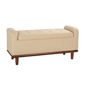 Christoph Linen Upholstered Flip Top Storage Bench with Storage Space 46.2 in. W x 16.5 in. D x 21.7 in. H