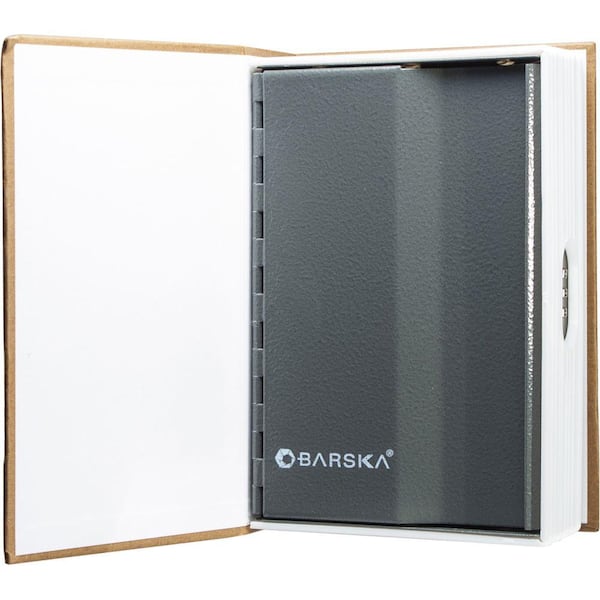 BARSKA 0.02 cu. ft. Steel Book Lock Box Safe with Combination Lock