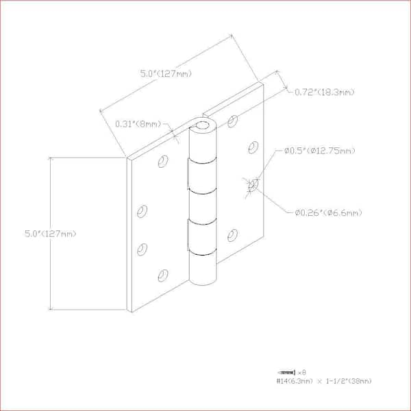 Everbilt 5 in. Black Heavy-Duty Butt Hinge with Rust Defender 60226 - The  Home Depot