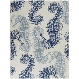 Rosaly Blue 5 ft. 3 in. x 7 ft. Animal Print Indoor/Outdoor Area Rug