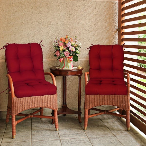 EAGLE PEAK 42 in. L x 21 in. W x 4 in. H Outdoor/Indoor Seat/Back Chair Cushion, Set of 2, Red