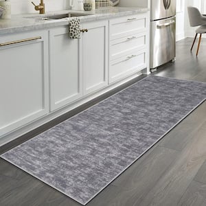 Gray 2 ft.3 in. x 8 ft. Solid Contemporary Indoor Area Rug
