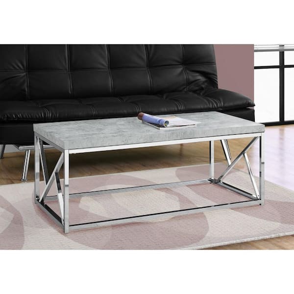 HomeRoots Mariana 47 in. Rectangle Concrete Gray Coffee Table