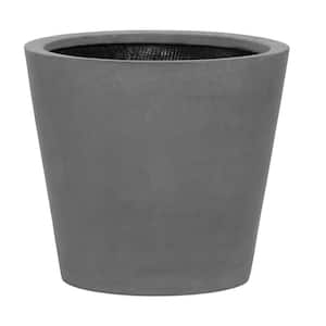 Bucket Extra Small 14 in. Tall Grey Fiberstone Indoor Outdoor Modern Round Planter