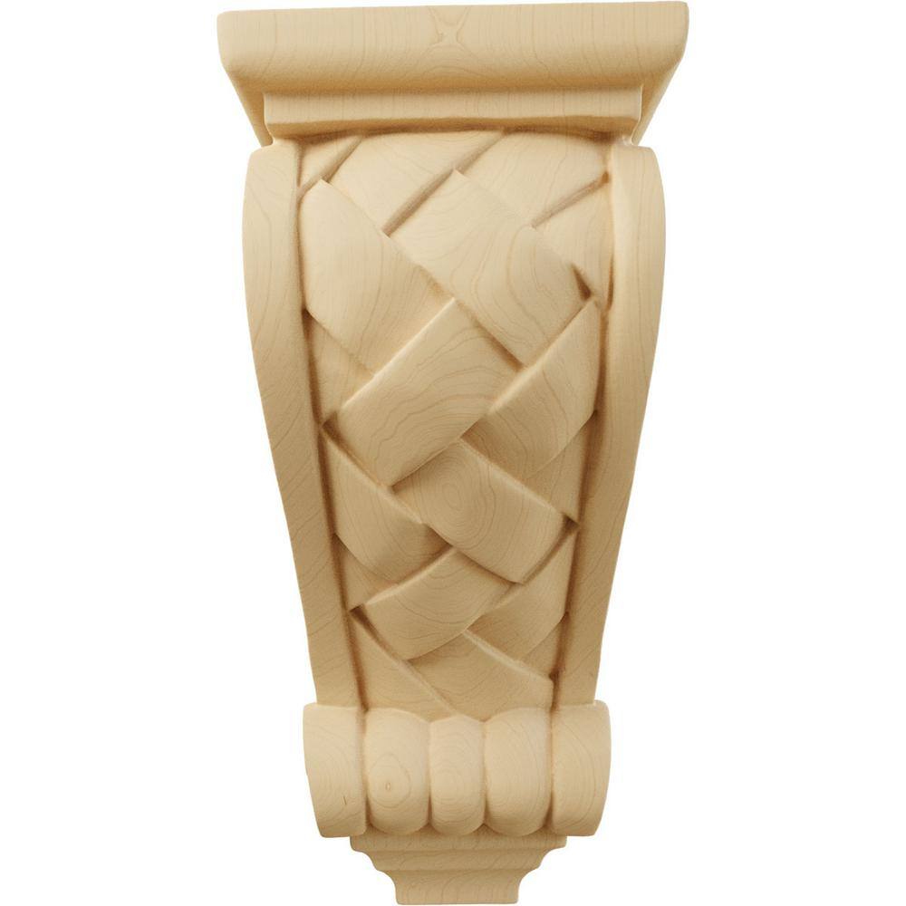 Medium Basket Weave Alder Wood Corbel, 10" Height